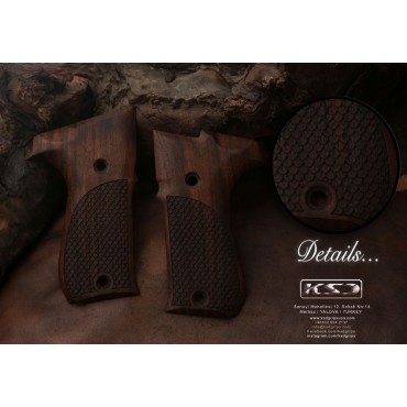 KSD Brand Walther P88 Compact Compatible Walnut Grips Dragon Skin 	KSD-01228