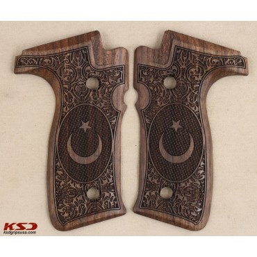 KSD Brand Zastava EZ9 / E40 Compatible Walnut Grips Framed 	KSD-01062